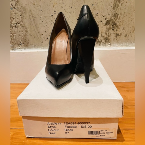 NWT ACNE STUDIOS SS09 "Facette" Black Platform High Heels - Picture 2 of 12